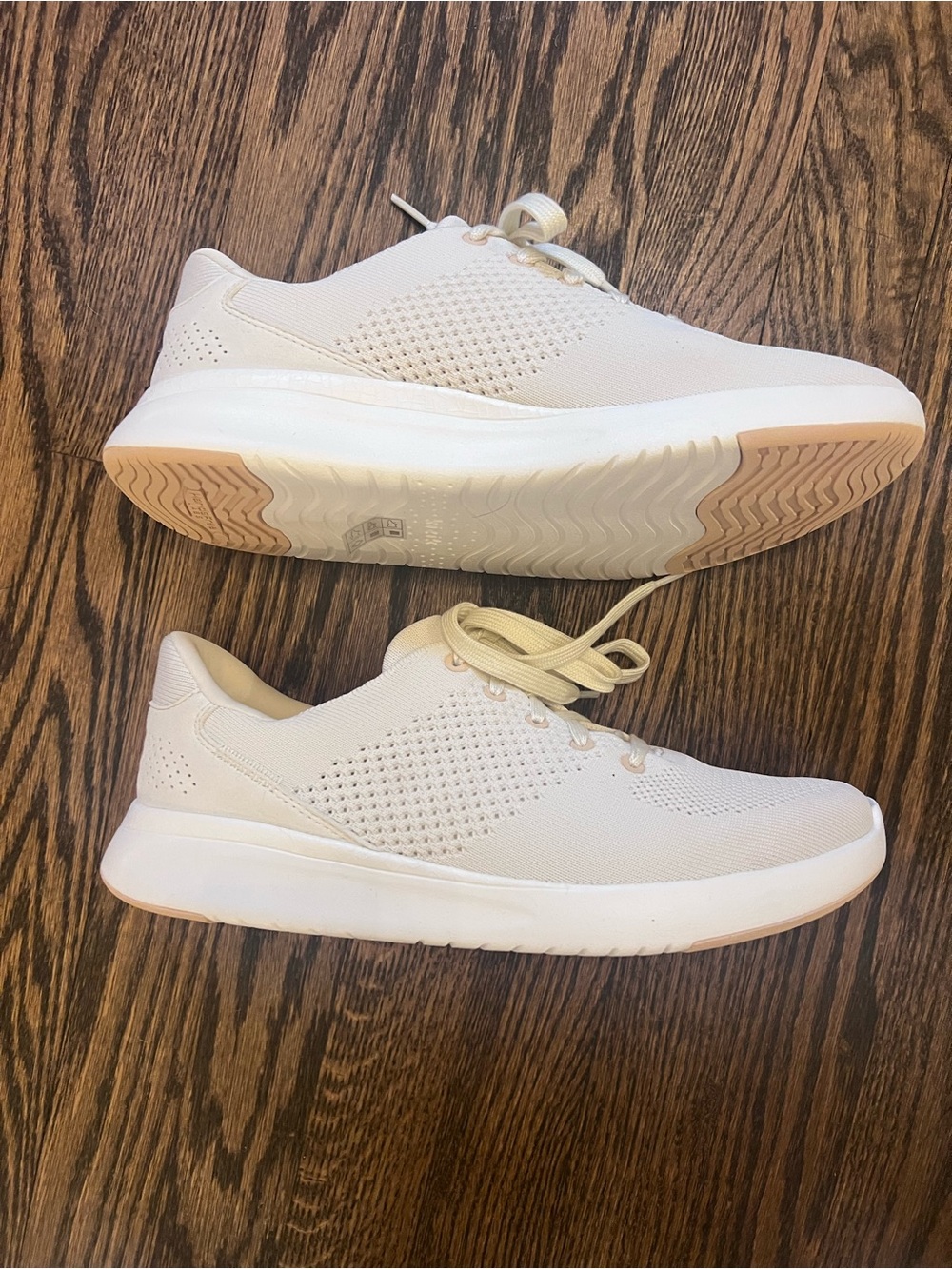 Women's Knit Lace-Up Sneakers in Cream
